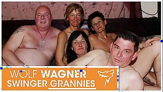 YUCK! Ugly old swingers! Grannies & grandpas attempt mortal physically a naughty fuck fest! WolfWagner.com